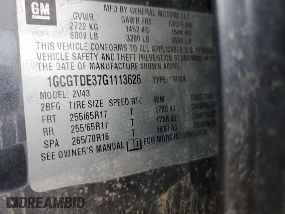 2016 Chevrolet Colorado 4WD Z71 z VIN 1GCGTDE37G1113626, wystawiony jako Copart lot #87060835 z przebiegiem 157 184 mil mil oraz Szkoda całkowita • Salvage title. Historia ofert i sprzedaży dostępna na DreamBid. Obrazek 12.