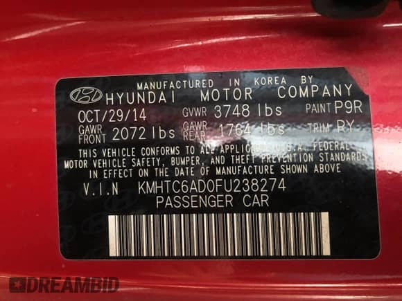 2015 Hyundai Veloster z VIN KMHTC6AD0FU238274, wystawiony jako Copart lot #73207244 z przebiegiem 143 112 mil mil oraz Czysty tytuł • Clean title. Historia ofert i sprzedaży dostępna na DreamBid. Obrazek 10.