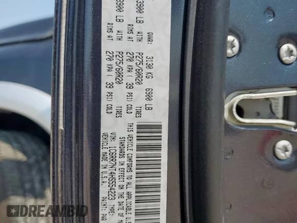 2017 Ram 1500 Laramie с VIN 1C6RR7NT4HS554223, выставлен на аукционе Copart как лот 67392935 с пробегом 82 095 миль миль и Списание • Salvage title. История ставок и продаж доступна на DreamBid. Изображение 12.