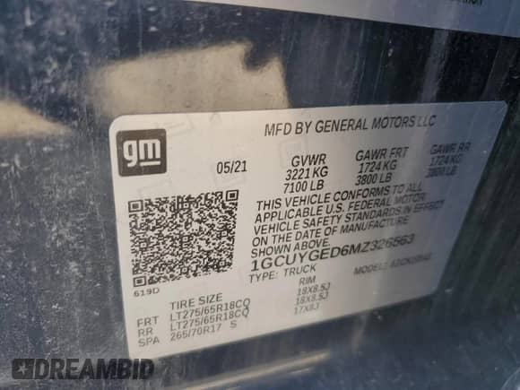 2021 Chevrolet Silverado 1500 LTZ с VIN 1GCUYGED6MZ326563, выставлен на аукционе Copart как лот 67166314 с пробегом 93 476 миль миль и Чистый • Clean title. История ставок и продаж доступна на DreamBid. Изображение 12.