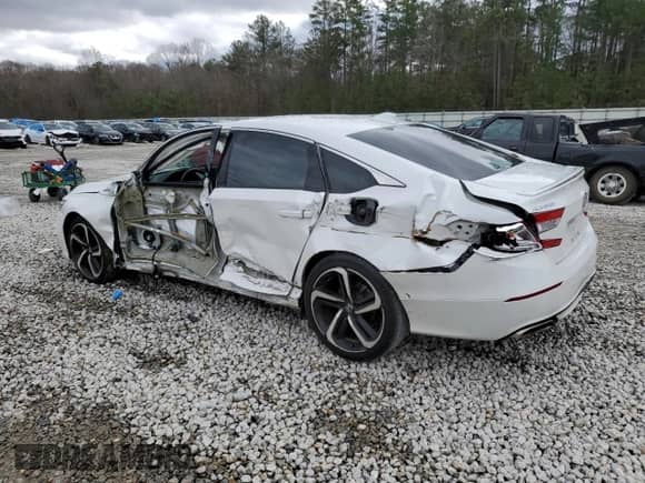 2020 Honda Accord Sport with VIN 1HGCV1F35LA134136, listed as a Copart auction lot 41406435 with 55,262 mi miles and Salvage title. Bid and sale history available at DreamBid. Image 2.