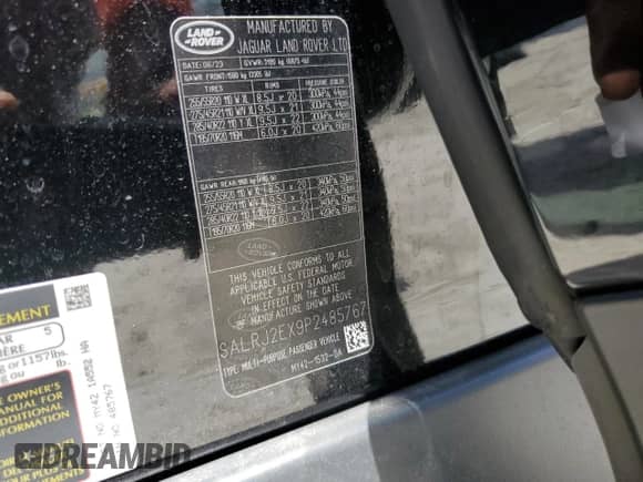 2023 Land Rover Discovery S с VIN SALRJ2EX9P2485767, выставлен на аукционе Copart как лот 68603494 с пробегом 11 151 миль миль и Списание • Salvage title. История ставок и продаж доступна на DreamBid. Изображение 15.