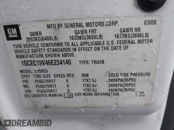 2006 Chevrolet Silverado 1500 LS с VIN 1GCEC19V46E234140, выставлен на аукционе IAAI как лот 41481122 с пробегом 290 635 миль миль и . История ставок и продаж доступна на DreamBid. Изображение 9.