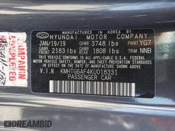 2019 Hyundai Veloster 2.0 z VIN KMHTG6AF4KU018331, wystawiony jako Copart lot #50381563 z przebiegiem 60 095 mil mil oraz . Historia ofert i sprzedaży dostępna na DreamBid. Obrazek 12.