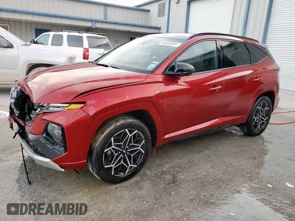 2023 Hyundai Tucson XRT z VIN KM8JFCAE9PU233646, wystawiony jako Copart lot #85669365 z przebiegiem 20 580 mil mil oraz Szkoda całkowita • Salvage title. Historia ofert i sprzedaży dostępna na DreamBid. Obrazek 1.