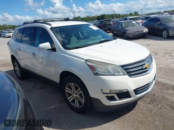 2015 Chevrolet Traverse LT with VIN 1GNKVHKD5FJ111467, listed as a IAAI auction lot 43441632 with 138,735 mi miles and . Bid and sale history available at DreamBid. Image 1.