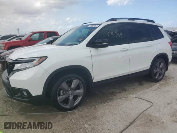 2021 Honda Passport Touring with VIN 5FNYF7H93MB014916, listed as a Copart auction lot 75050454 with 28,364 mi miles and Non repairable. Bid and sale history available at DreamBid. Image 1.