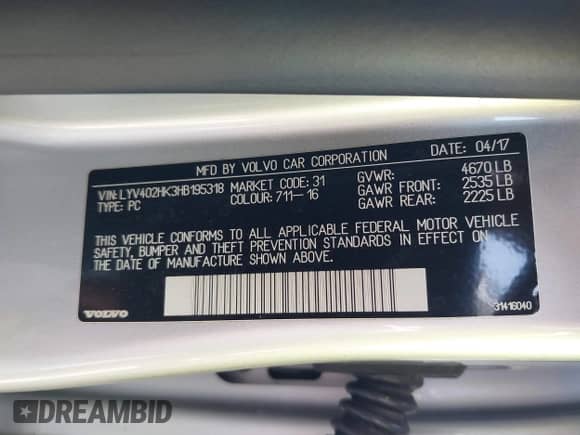 2017 Volvo S60 Inscription с VIN LYV402HK3HB195318, выставлен на аукционе IAAI как лот 43061548 с пробегом 187 331 миль миль и . История ставок и продаж доступна на DreamBid. Изображение 9.