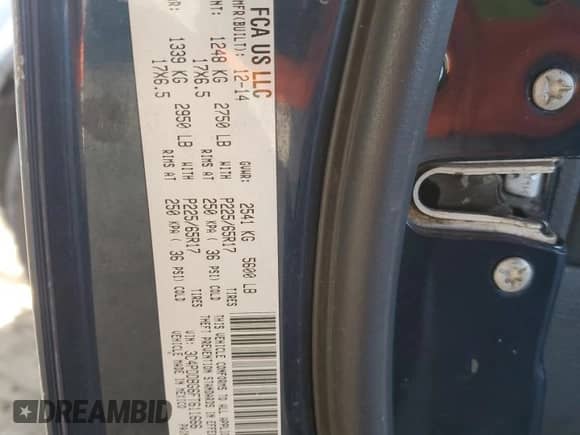 2015 Dodge Journey SXT with VIN 3C4PDDBG6FT611666, listed as a Copart auction lot 70761075 with 245,098 mi miles and Clean title. Bid and sale history available at DreamBid. Image 13.
