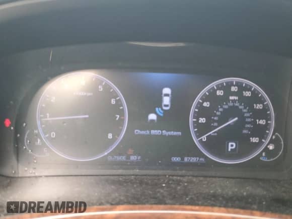 2015 Hyundai Equus Ultimate с VIN KMHGH4JHXFU092668, выставлен на аукционе Copart как лот 59670575 с пробегом 87 297 миль миль и Списание • Salvage title. История ставок и продаж доступна на DreamBid. Изображение 9.