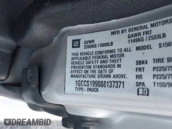2008 Chevrolet Colorado Work Truck с VIN 1GCCS199088137371, выставлен на аукционе IAAI как лот 41609677 с пробегом 177 004 миль миль и . История ставок и продаж доступна на DreamBid. Изображение 9.