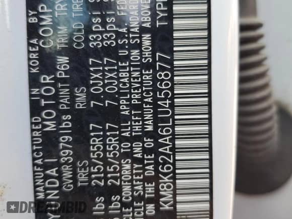 2020 Hyundai Kona SEL Plus z VIN KM8K62AA6LU456877, wystawiony jako Copart lot #49626625 z przebiegiem 96 183 mil mil oraz Szkoda całkowita • Salvage title. Historia ofert i sprzedaży dostępna na DreamBid. Obrazek 13.