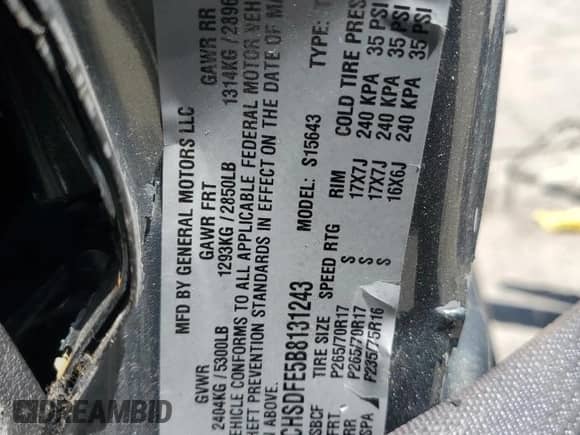 2011 Chevrolet Colorado 2LT with VIN 1GCHSDFE5B8131243, listed as a Copart auction lot 52133755 with 123,572 mi miles and Salvage title. Bid and sale history available at DreamBid. Image 14.