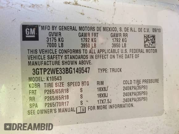 2011 GMC Sierra 1500 SLT с VIN 3GTP2WE33BG149547, выставлен на аукционе IAAI как лот 42315182 с пробегом 177 482 миль миль и . История ставок и продаж доступна на DreamBid. Изображение 9.