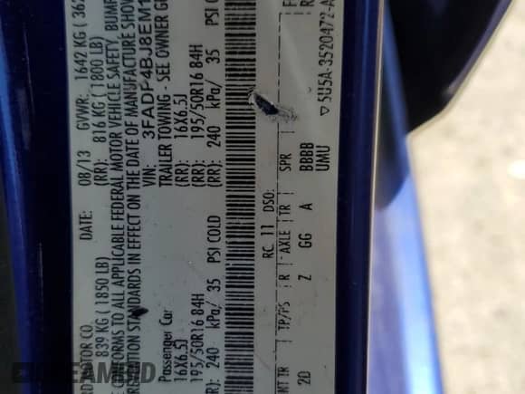 2014 Ford Fiesta SE with VIN 3FADP4BJ8EM144769, listed as a Copart auction lot 65448535 with 140,589 mi miles and Salvage title. Bid and sale history available at DreamBid. Image 12.