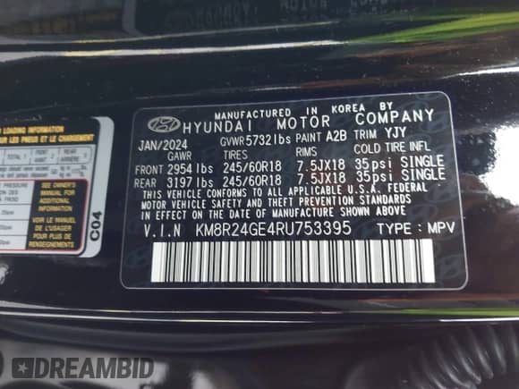 2024 Hyundai Palisade SEL с VIN KM8R24GE4RU753395, выставлен на аукционе IAAI как лот 42488376 с пробегом 9 217 миль миль и . История ставок и продаж доступна на DreamBid. Изображение 9.