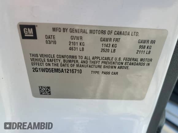 2010 Chevrolet Impala Police Police с VIN 2G1WD5EM5A1216710, выставлен на аукционе Copart как лот 46090055 с пробегом 86 118 миль миль и Списание • Salvage title. История ставок и продаж доступна на DreamBid. Изображение 13.