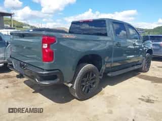 2025 Chevrolet Silverado 1500 Custom Trail Boss with VIN 3GCPKCEK5SG372100, listed as a IAAI auction lot 43083176 with 360 mi miles and . Bid and sale history available at DreamBid. Image 4.