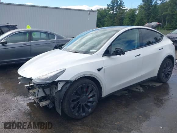2022 Tesla Model Y Performance with VIN 7SAYGDEF7NF540878, listed as a IAAI auction lot 43102241 with 48,998 mi miles and . Bid and sale history available at DreamBid. Image 2.
