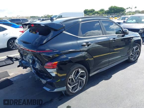 2024 Hyundai Kona N Line with VIN KM8HA3A31RU101642, listed as a IAAI auction lot 42711184 with 10,377 mi miles and . Bid and sale history available at DreamBid. Image 4.