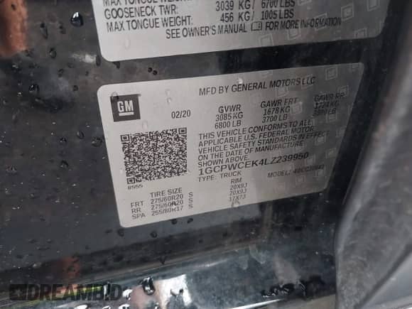 2020 Chevrolet Silverado 1500 LT с VIN 1GCPWCEK4LZ239950, выставлен на аукционе IAAI как лот 42616451 с пробегом 192 804 миль миль и . История ставок и продаж доступна на DreamBid. Изображение 9.