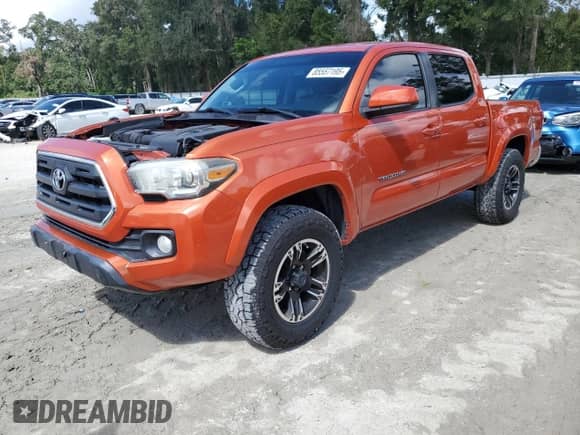2017 Toyota Tacoma SR5 with VIN 5TFAZ5CN6HX027463, listed as a Copart auction lot 85557195 with 124,527 mi miles and Non repairable. Bid and sale history available at DreamBid. Image 1.