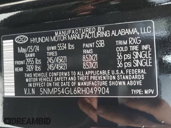 2024 Hyundai Santa Fe Calligraphy с VIN 5NMP54GL6RH049904, выставлен на аукционе Copart как лот 68522404 с пробегом 7 590 миль миль и Списание • Salvage title. История ставок и продаж доступна на DreamBid. Изображение 15.