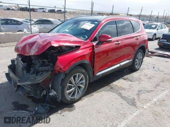 2019 Hyundai Santa Fe Ultimate with VIN 5NMS5CAD4KH039545, listed as a IAAI auction lot 41741828 with 92,040 mi miles and . Bid and sale history available at DreamBid. Image 19.