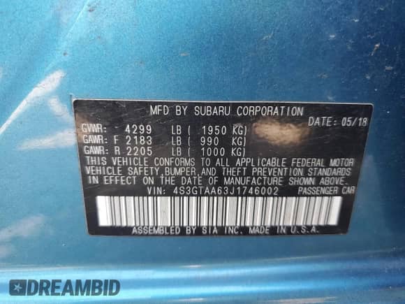 2018 Subaru Impreza с VIN 4S3GTAA63J1746002, выставлен на аукционе Copart как лот 65918725 с пробегом 100 085 миль миль и Списание • Salvage title. История ставок и продаж доступна на DreamBid. Изображение 12.