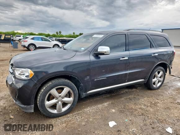 2012 Dodge Durango Citadel with VIN 1C4RDJEGXCC322655, listed as a Copart auction lot 81565505 with 225,763 mi miles and Salvage title. Bid and sale history available at DreamBid. Image 1.