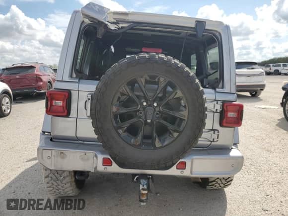 2021 Jeep Wrangler Unlimited Sahara High Altitude with VIN 1C4HJXEG2MW620527, listed as a Copart auction lot 72848894 with 65,598 mi miles and Salvage title. Bid and sale history available at DreamBid. Image 6.