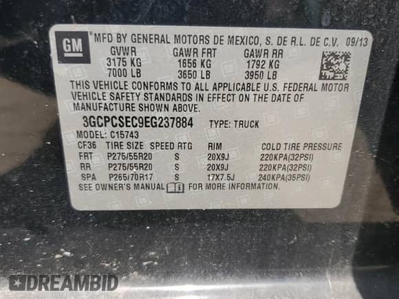2014 Chevrolet Silverado 1500 LTZ с VIN 3GCPCSEC9EG237884, выставлен на аукционе Copart как лот 69758395 с пробегом Не указан миль и Списание • Salvage title. История ставок и продаж доступна на DreamBid. Изображение 12.