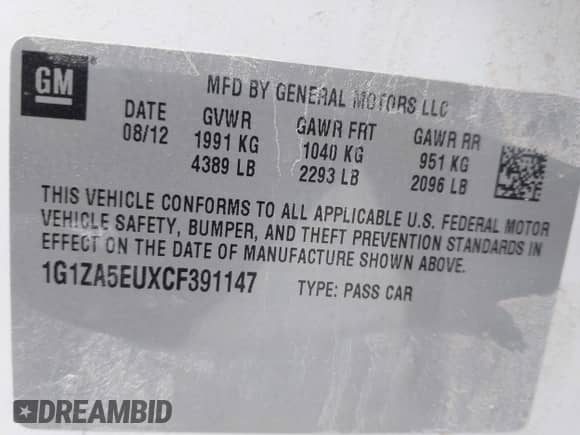 2012 Chevrolet Malibu 1FL с VIN 1G1ZA5EUXCF391147, выставлен на аукционе IAAI как лот 42776503 с пробегом 92 957 миль миль и . История ставок и продаж доступна на DreamBid. Изображение 9.