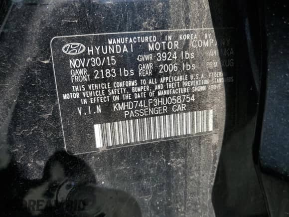 2017 Hyundai Elantra SE z VIN KMHD74LF3HU058754, wystawiony jako Copart lot #80495155 z przebiegiem 127 453 mil mil oraz Szkoda całkowita • Salvage title. Historia ofert i sprzedaży dostępna na DreamBid. Obrazek 13.
