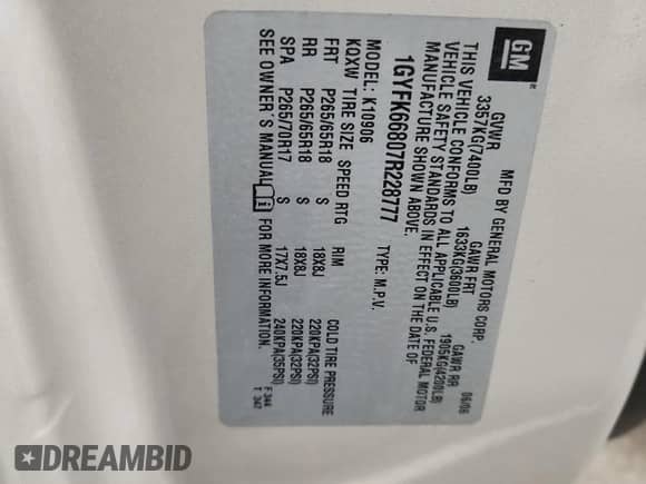 2007 Cadillac Escalade ESV с VIN 1GYFK66807R228777, выставлен на аукционе Copart как лот 89708865 с пробегом 225 995 миль миль и Чистый • Clean title. История ставок и продаж доступна на DreamBid. Изображение 12.