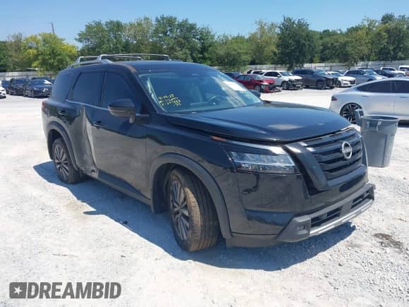2023 Nissan Pathfinder SL with VIN 5N1DR3CB6PC247663, listed as a IAAI auction lot 43075953 with 14,115 mi miles and . Bid and sale history available at DreamBid. Image 1.