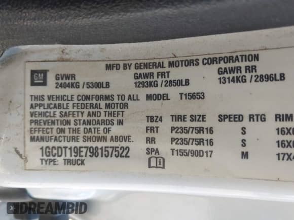 2009 Chevrolet Colorado 2LT with VIN 1GCDT19E798157522, listed as a IAAI auction lot 42802989 with 131,099 mi miles and . Bid and sale history available at DreamBid. Image 9.