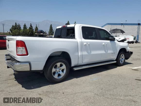 2021 Ram 1500 Big Horn with VIN 1C6RREFM0MN795054, listed as a Copart auction lot 52025724 with 42,201 mi miles and Salvage title. Bid and sale history available at DreamBid. Image 3.