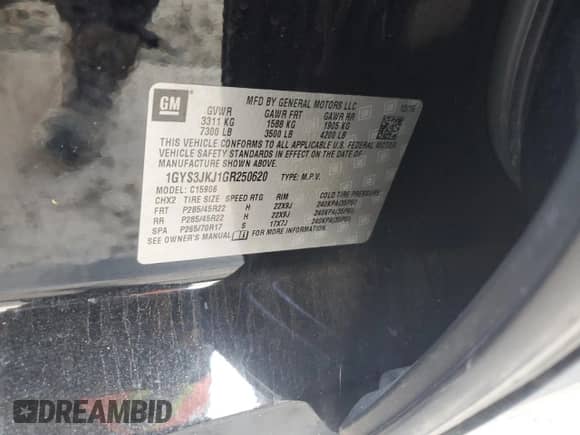 2016 Cadillac Escalade ESV Premium Collection с VIN 1GYS3JKJ1GR250620, выставлен на аукционе Copart как лот 72956554 с пробегом 132 431 миль миль и Чистый • Clean title. История ставок и продаж доступна на DreamBid. Изображение 13.