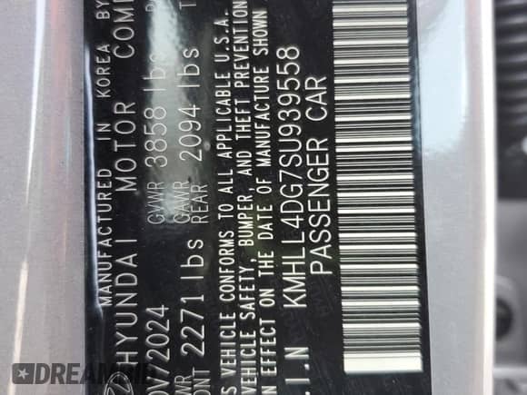 2025 Hyundai Elantra SE with VIN KMHLL4DG7SU939558, listed as a Copart auction lot 71859185 with 1,972 mi miles and Salvage title. Bid and sale history available at DreamBid. Image 13.