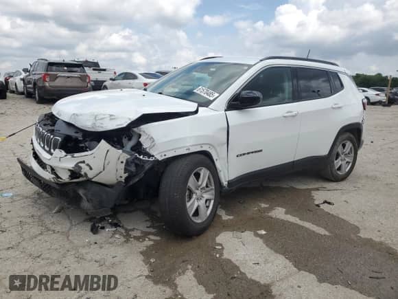 2022 Jeep Compass Altitude с VIN 3C4NJCBB9NT229693, выставлен на аукционе Copart как лот 61570485 с пробегом 61 847 миль миль и На запчасти • Non repairable. История ставок и продаж доступна на DreamBid. Изображение 1.