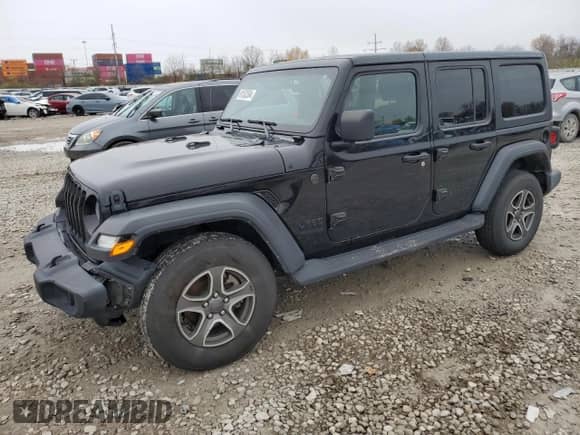 2022 Jeep Wrangler Unlimited Sport with VIN 1C4HJXDN4NW144864, listed as a Copart auction lot 81532584 with 34,830 mi miles and Salvage title. Bid and sale history available at DreamBid. Image 1.