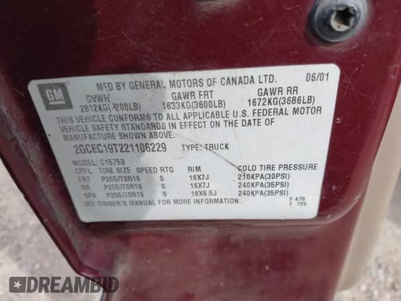 2002 Chevrolet Silverado 1500 LS with VIN 2GCEC19T221106229, listed as a IAAI auction lot 42352463 with 324,514 mi miles and . Bid and sale history available at DreamBid. Image 9.