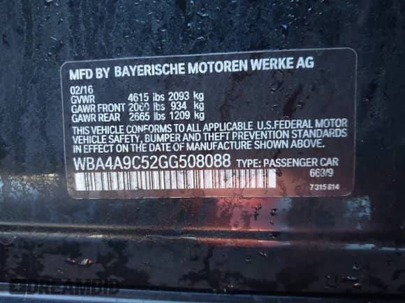 2016 BMW 4 Series 428i с VIN WBA4A9C52GG508088, выставлен на аукционе IAAI как лот 41210352 с пробегом Не указан миль и . История ставок и продаж доступна на DreamBid. Изображение 9.