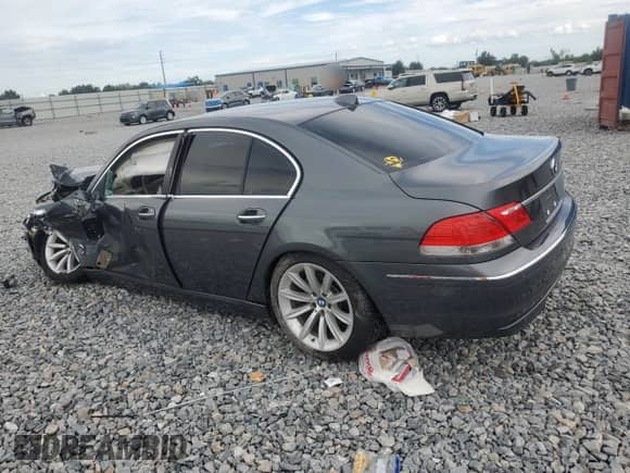 2007 BMW 7 Series 750i with VIN WBAHL83527DT08965, listed as a Copart auction lot 70316785 with Not provided miles and Non repairable. Bid and sale history available at DreamBid. Image 2.