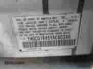 2000 Honda Accord LX z VIN 1HGCG1645YA080248, wystawiony jako IAAI lot #43237404 z przebiegiem 206 079 mil mil oraz . Historia ofert i sprzedaży dostępna na DreamBid. Obrazek 9.