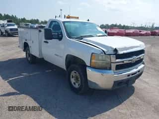 2009 Chevrolet Silverado 2500HD Work Truck with VIN 1GCHC44K19F156748, listed as a IAAI auction lot 43225243 with 206,341 mi miles and . Bid and sale history available at DreamBid. Image 1.