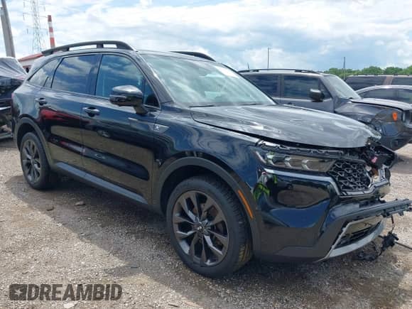 2021 Kia Sorento SX Prestige X-Line with VIN 5XYRKDLF4MG050845, listed as a IAAI auction lot 42535161 with 59,521 mi miles and . Bid and sale history available at DreamBid. Image 1.