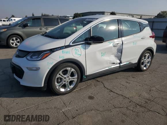 2018 Chevrolet Bolt EV LT with VIN 1G1FW6S01J4135175, listed as a Copart auction lot 90359965 with 56,519 mi miles and Salvage title. Bid and sale history available at DreamBid. Image 1.