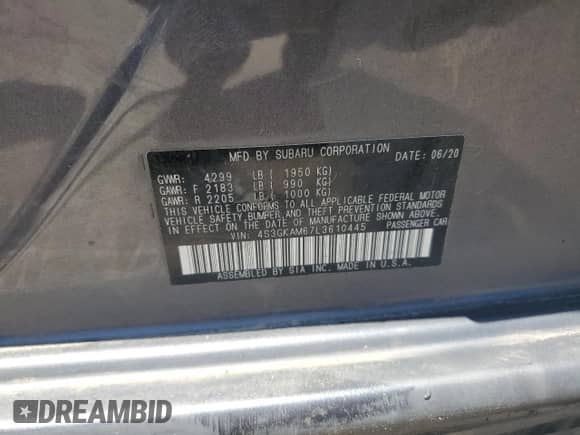 2020 Subaru Impreza Special Sports z VIN 4S3GKAM67L3610445, wystawiony jako Copart lot #59997525 z przebiegiem 69 305 mil mil oraz Szkoda całkowita • Salvage title. Historia ofert i sprzedaży dostępna na DreamBid. Obrazek 13.